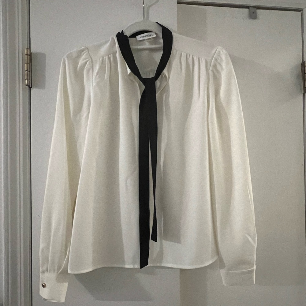 Calvin Klein tie front blouse